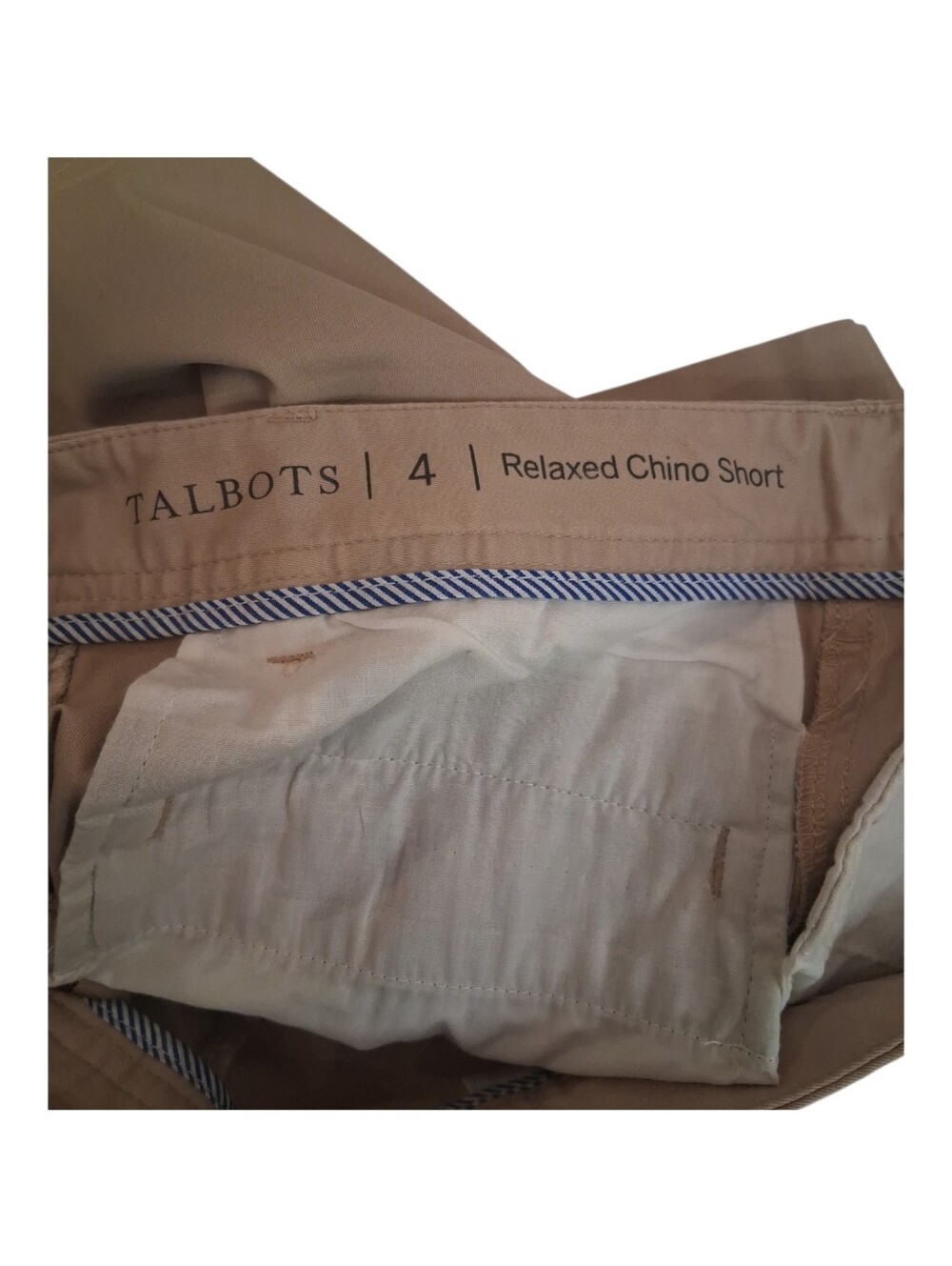 2 Pair Talbots Khaki & Mint Green Relaxed Chino shorts 6" Size 4 - Picture 6 of 7